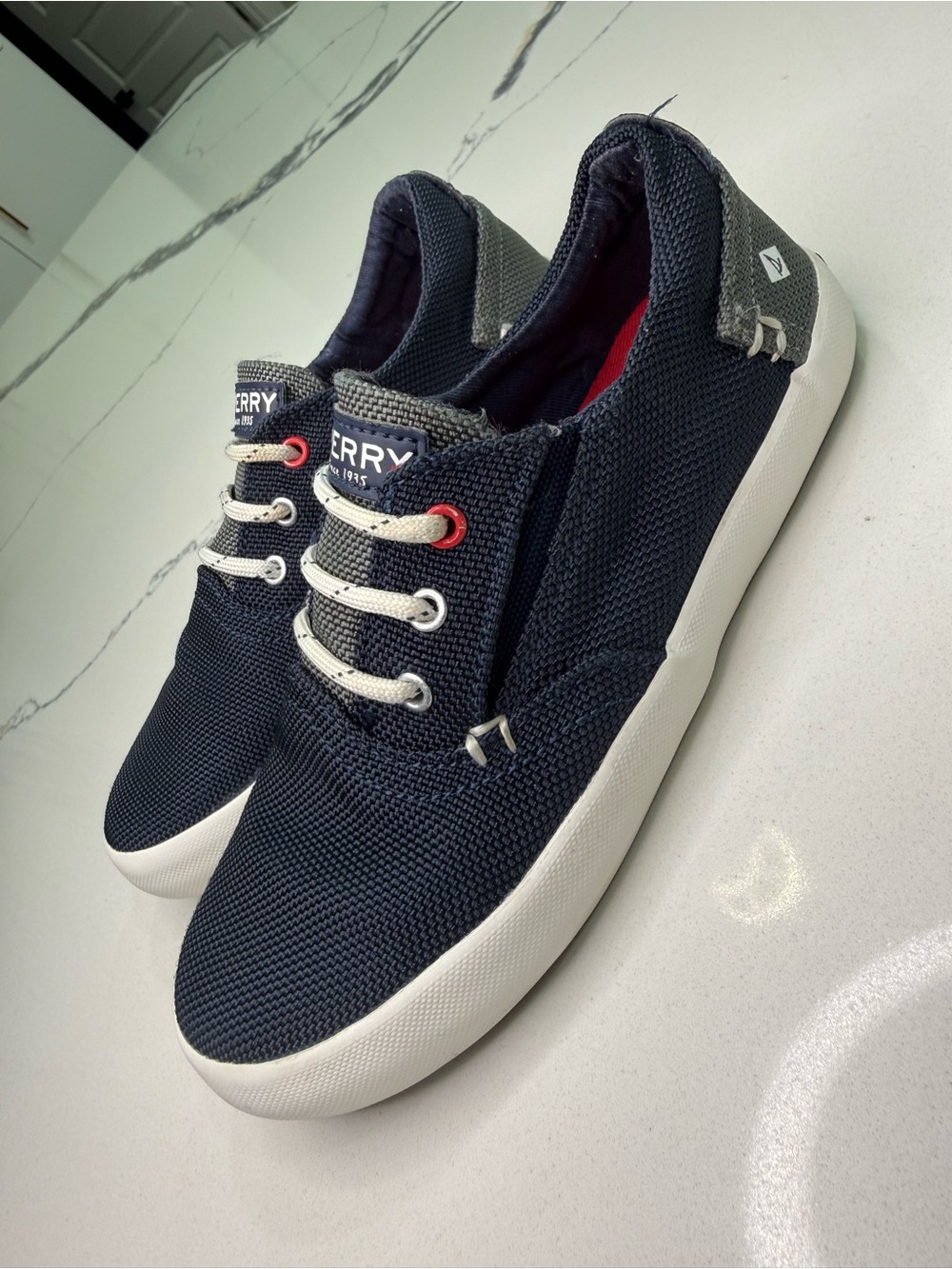 Sperry Top-Sider Kids Bodie Slip On Sneakers Navy Blue Gray Size 11.5M
